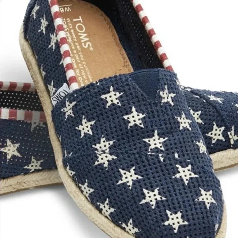 Toms Espadrille Flats - Red, White & Blue